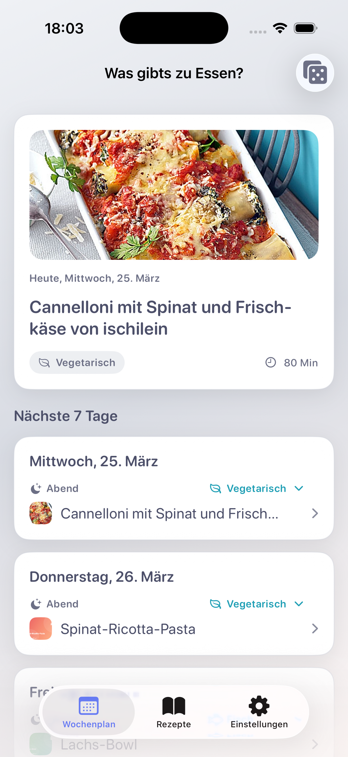 Startseite von WasEssen Menüplan